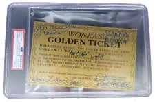 Willy Wonka All Kids x5 Signed Golden Ticket PSA Authenticated