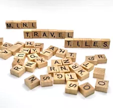 Scrabble Deluxe Travel Mini Wood Letter Tiles Racks Individual Game Parts Pieces