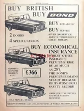 BOND 'Minicar' 3-Wheel Car Original Advert #4- 1959 Motoring Print