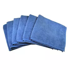 6 Blue Microfiber Towel Cleaning Cloth for LED TV and Auto Detailing Polishing