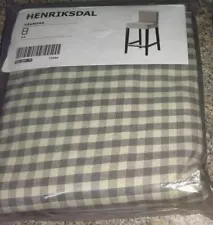 Ikea COVER for Henriksdal Bar stool Slipcover Sågmyra Gray check Grey cover New