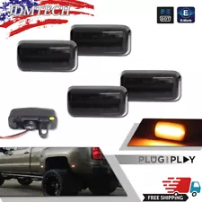 For 15-23 Chevy Silverado 2500HD 3500HD Dually Bed LED Side Marker Lights Smoked