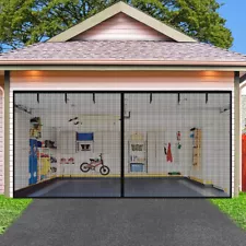 Garage Door Screen Garage Net 16x7 ft for 2 Car Magnet Bottom Heavy-Duty