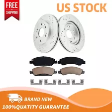 12.99 inch Front Drilled Rotors + Brake Pads for Chevy Silverado GMC Sierra 1500 (For: 2010 Chevrolet Suburban 1500)