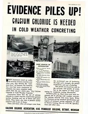 1940 CALCIUM CHLORIDE FOR USE IN COLD WEATHER CONCRETE SALES ART AD