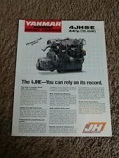 Yanmar Marine Diesel Engine 4JHE 4JHBE 44hp Dealer Sale Brochure Specifications