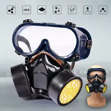 Gas Face Mask Safety Respirator Chemical Dustproof Filter Emergency Eye Goggle