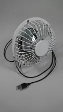 Mini Office Desktop Aluminum Fan Quiet Powerful Cooling Cooler USB Powered White