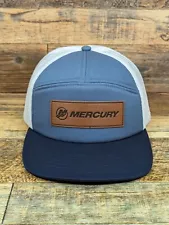 Mercury Racing Outboards Leather Patch Mesh Snapback Hat Cap