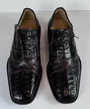 Belvedere Genuine Crocodile Onesto Style Brown Size 10 .5 Handmade Dress Shoes