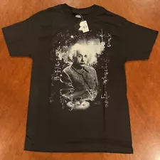 Albert Einstein Shirt Mens Medium Black Graphic Tee Equations Science NWT