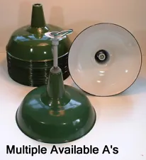 Goodrich 18" Porcelain Industrial Vintage Green Barn GAS STATION Light A's Old