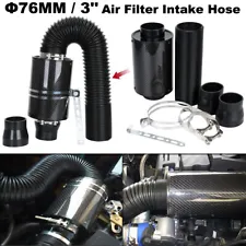 3'' Carbon Fiber Cold Air Filter Enclosed Intake Induction Pipe Power Flow Hose (For: 2004 Dodge Dakota)