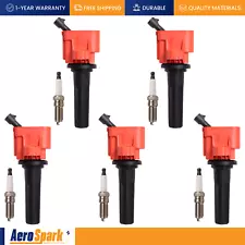 Energy Ignition Coil UF497 & Spark Plug 5PCS for Colorado Canyon Hummer H3 3.7L