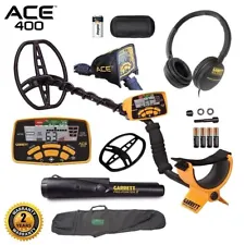 Garrett ACE 400 Metal Detector, Waterproof Coil, Pro Pointer II and AP Carry Bag