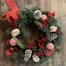 Christmas wreath bows ornaments 21 Inch artificial