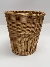 Wicker Rattan Woven Basket Trash Garbage Storage Planter Wastebasket Small 11”