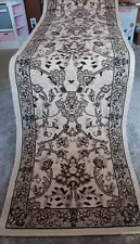 Kashan Collection 2'x8' Runner Rug Ivory Brown Black Turkey Made In Turkey