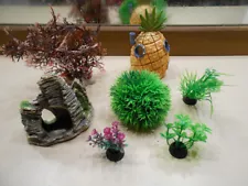 LOT SpongeBob SquarePants Pineapple House Fish Tank Aquarium Plants Decorations