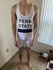 Penn State University Collegiate wrestling singlet white asics size small