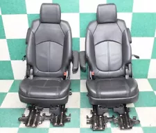 13-17 Acadia Black Leather Second Row Captains Seats Chairs Armrest Headrests OE