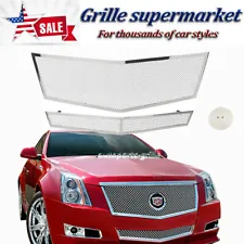 For Cadillac 2008-2013 CTS Grill Mesh Grille Stainless Insert Combo Chrome 2009