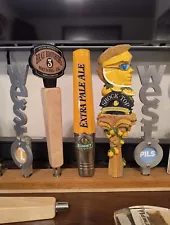 Display 19 beer tap handles Oak Stand Board For Collector