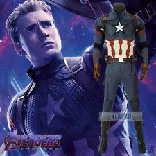 Avengers Endgame Captain America Cosplay Costume Jumpsuit Outfits Halloween Suit