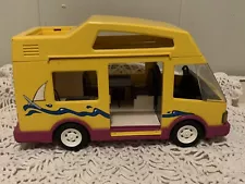 Vintage 1997 playmobil camping van yellow camper RV caravan Geobra toy 3945 car