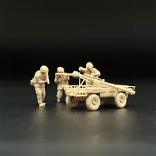 1/72 Scale Model Vietnam War Us Army M274 Mule Gun Carrier 3 Soldier Figures