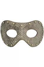 Mardi Gras Studded Stranger Masquerade Mask (Snake Grey)