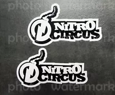 2x NITRO CIRCUS Decals stickers Motocross MX Travis Pastrana Logo BMX Snowboard