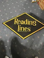 Reading Lines Cast Iron Railroad Sign.