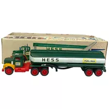 New ListingVintage Marx Hess Toy Tanker Truck Service Gasoline Green 1974 with Box Works!