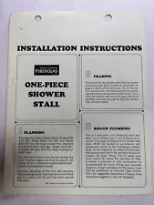 Owens-Corning Fiberglass Corporation One-Piece Shower Stall Manual