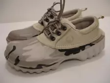 Men's 11 M Crocs Islander Axle Gray Camo Leather Croslite Boat Shoes All Terrain