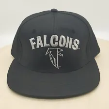 Vintage Atlanta Falcons AJD Black Snapback Hat Black & Silver NFL 90's NEW