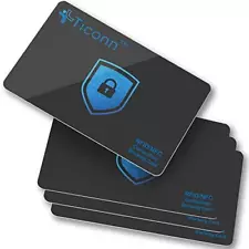 TICONN RFID Blocking Cards - 4 Pack Premium Contactless NFC Debit Credit Card P