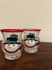 Yankee candle co. Snowman hurricane candle holders
