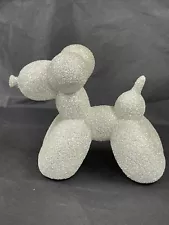 JEFF KOONS INSPIRED WHITE GLITTER BALLOON DOG. BEST IN SHOW!