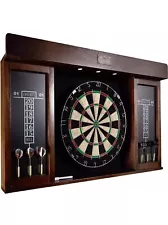 40" Dart Board Set & Cabinet Electronic LED Lights Steel Tip Darts *NEW* In Box