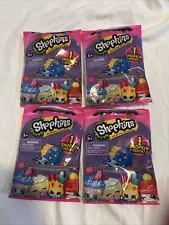 (4) NIP Shopkins 2017 Lot 1 Shopkin & 1 Collector Guide Each Package Blind Bags