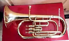 BARITONE MADE OF PURE BRASS IN GOLDEN POLISH + HARD CUSHION CASE+ FREE SHIPPIN