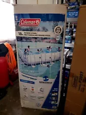 Coleman 18Ft x 9Ft x 4Ft (48 in) Rectangular Pool with Pump, Hoses, and Ladder