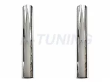 Pair of Chrome 5" OD x 60" Straight Stack Pipe Freightliner Kenworth Peterbilt