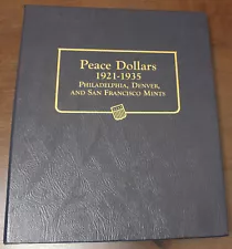 Whitman Peace Dollars Coin Album 1921-1935 S 3 Holes #9130 Lot Y2245