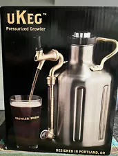 GrowlerWerks uKeg 128 Ounces Pressurized Growler -Stainless