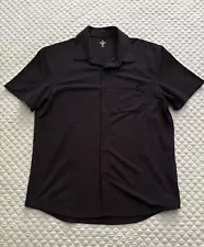 Western Rise Mens Limitless Merino Wool Button Up Short Sleeve Medium / Black