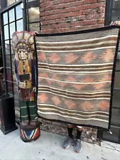 Auth: Antique Antique American Indian Rug / Blanket Mystical ART 42x50 NR