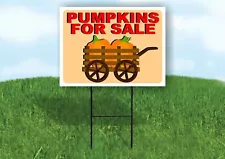 PUMPKINS FOR SALE CART Yard Sign with Stand LAWN SIGN